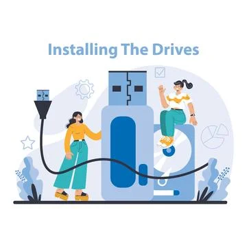 Data storage concept. Flat vector illustration. Stock Illustration