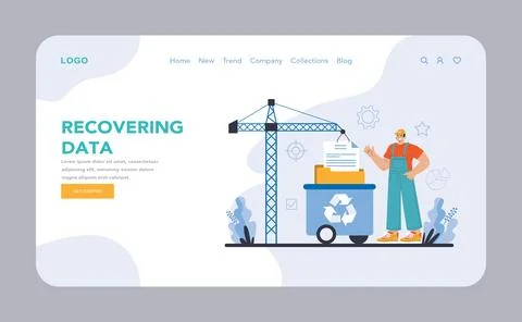 Data storage concept. Flat vector illustration. Illustrazione stock