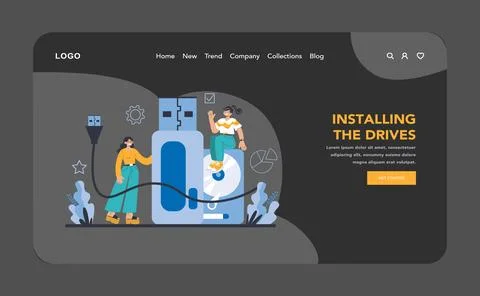 Data storage concept. Flat vector illustration. Stock Illustration