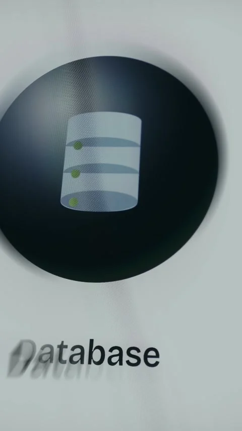 Data storage concept shown with database cylinder icon 스톡 동영상 334542623