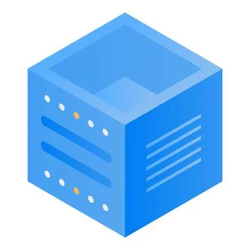 Data storage cube icon, isometric style Stock Illustration