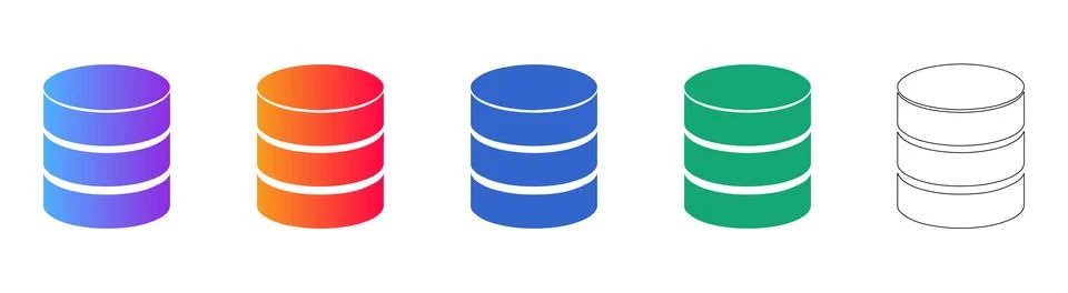 Data Storage Database Icons Stock Illustration