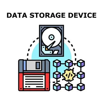 Data storage device and structured information connection Stock Illustration