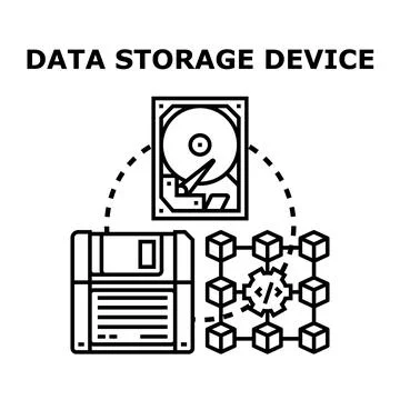 Data storage device and structured information connection Stock Illustration