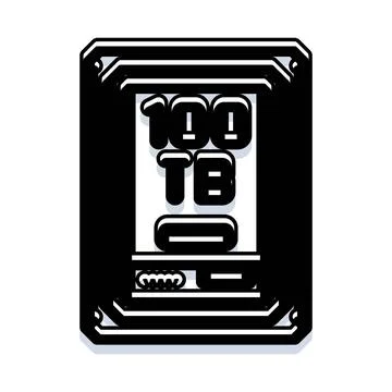 Data storage device holding large terabyte capacity Illustrazione stock