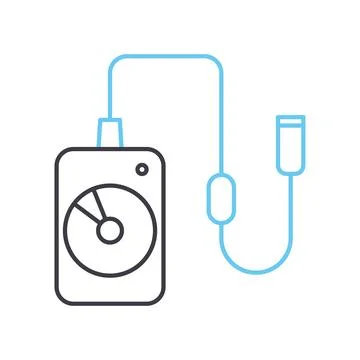 Data storage device line icon, outline symbol, vector illustration, concept sign Stock Illustration