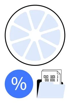 Data storage, digital analysis, coding education, statistics, financial repor Stockillustratie
