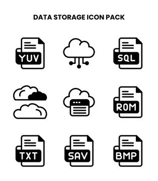 Data Storage DuoTone Graphics Icons Pack Illustrazione stock