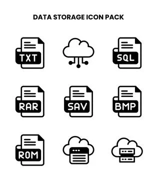 Data Storage DuoTone Icons Pack Stockillustratie