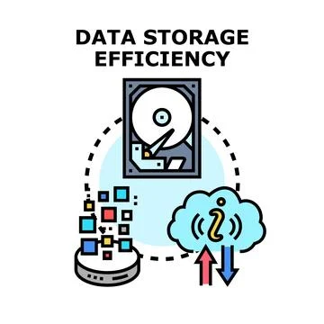 Data storage efficiency concept optimizing information flow Stock Illustration