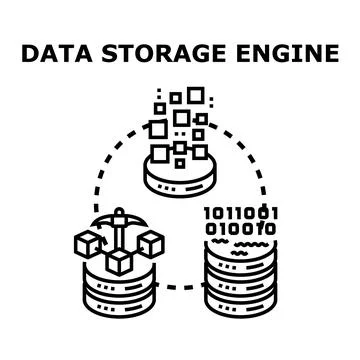 Data storage engine concept digital information processing 스톡 일러스트