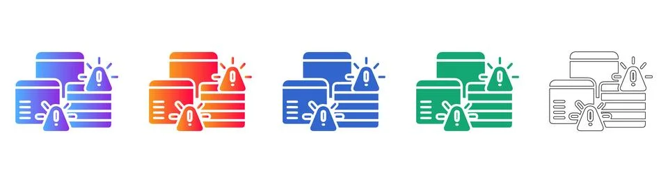 Data Storage Error Icons Stock Illustration