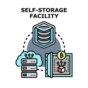 Data storage facility concept for digital assets Stock Illustration