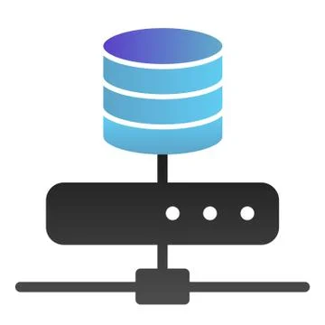 Data storage flat icon. Computer server color icons in trendy flat style Stock Illustration