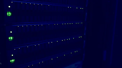 Data storage Hard drives for data backup in the IT cloud, in a data center Stock Footage