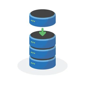 Data storage icon with add base storage, ESP10 Stock Illustration