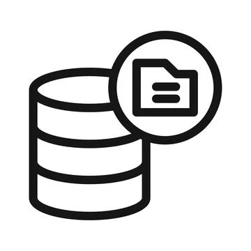 Data storage icon Black line art vector Illustrazione stock
