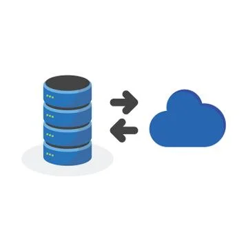 Data storage icon with connect cloud base storage Stock Illustration
