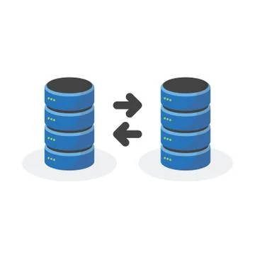 Data storage icon with connect multi base storage Stock Illustration