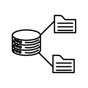 Data storage icon linear logo mark in black and white 스톡 일러스트
