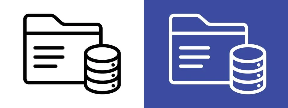 Data storage icon logo sign set vector outline Stock Illustration