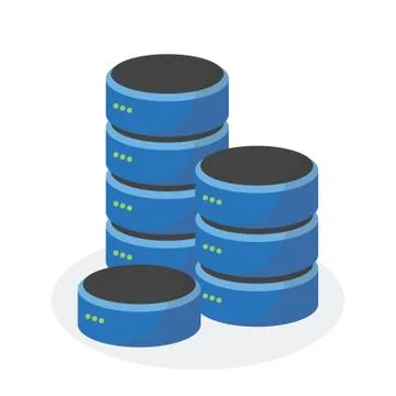 Data storage icon with multi base storage, ESP10. Stock Illustration