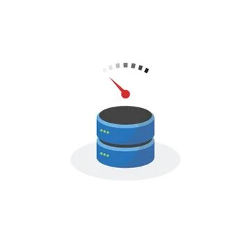 Data storage icon with slow speed base storage Stock Illustration