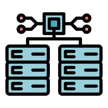 Data storage icon vector flat Illustrazione stock