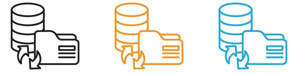 Data storage icon vector logo set collection for web app ui Stock Illustration