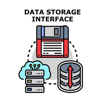 Data storage interface displaying file system concepts Stock Illustration