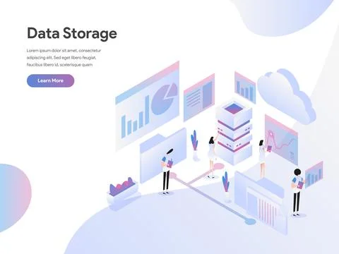 Data Storage Isometric Illustration Concept Stock Illustration