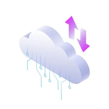 Data Storage Item. Isolated Cloud on White Background Stock-Illustration