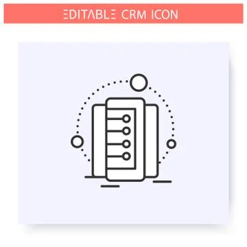 Data storage line icon. Editable illustration Illustrazione stock