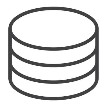 Data Storage line icon, web and mobile, database 스톡 일러스트