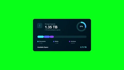Data storage loading progress bar on green screen Stock Footage 346567933