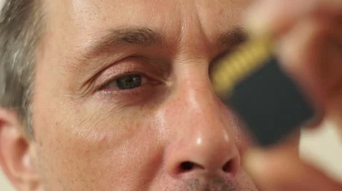 Data Storage Male Closeup Zoom In Video stock 63837342