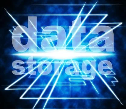 Data storage meaning archive datacenter and database Illustrazione stock