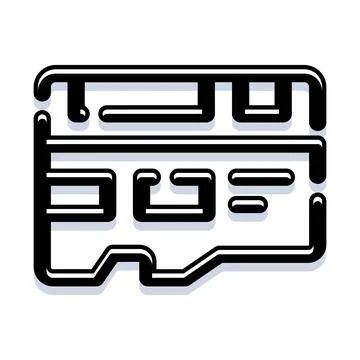 Data storage micro memory electronic card icon Stock Illustration