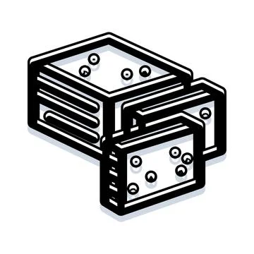Data storage network connecting abstract block icons Stock Illustration