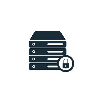 Data Storage Padlock Icon Design Template Elements Stock Illustration