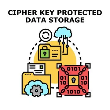 Data storage protection cyber security concept Stock Illustration