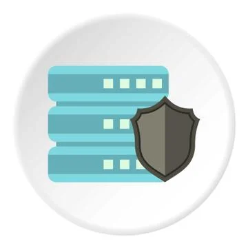 Data storage security icon, flat style Stock-Illustration
