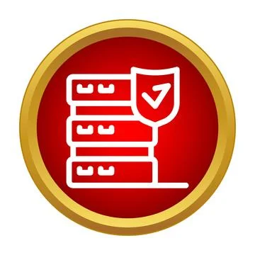 Data storage security protecting server database with shield Stockillustratie