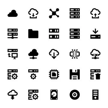 Data Storage, Server and Transfer Stock Illustration