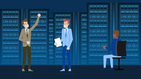 Data Storage Server Center. Diagnostic Management. Stock Illustration