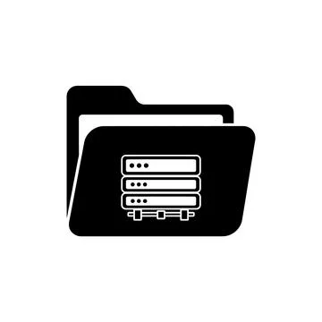 Data Storage Server Rack Folder Icon Stock Illustration