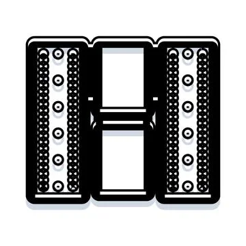 Data storage server rack outline icon 스톡 일러스트