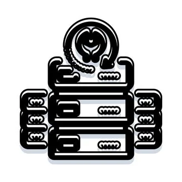 Data storage servers infrastructure with backup restoring process Illustrazione stock