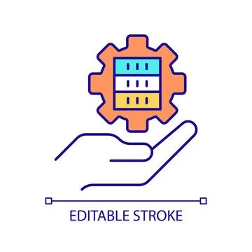 Data storage settings RGB color icon Stock Illustration