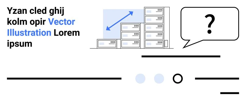 Data Storage Solutions and Communication Elements in Digital Framework Stock Illustration